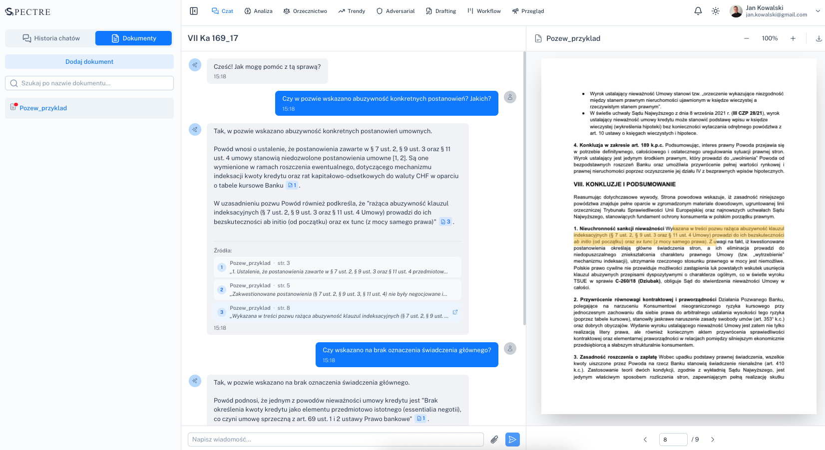 Screenshot modułu Chat & RAG